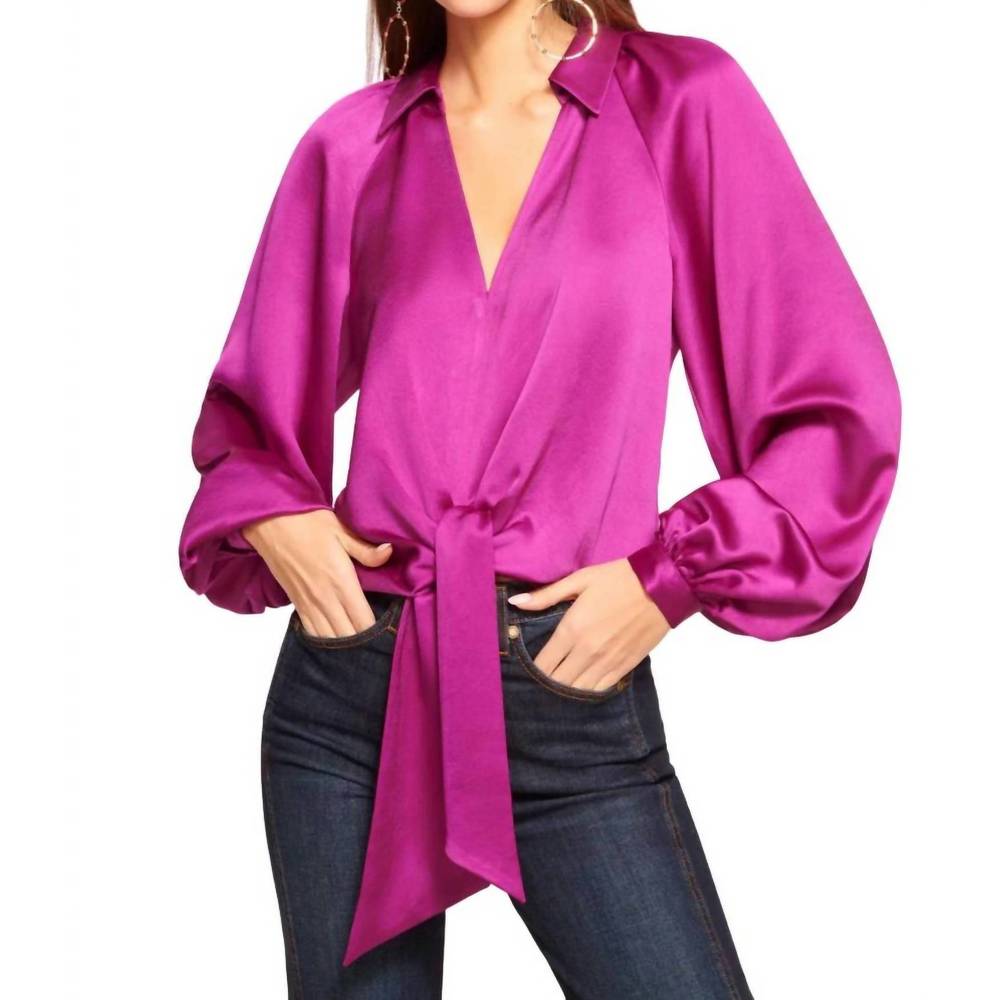 NEW RAMY BROOK emily puff sleeve top in wild rose